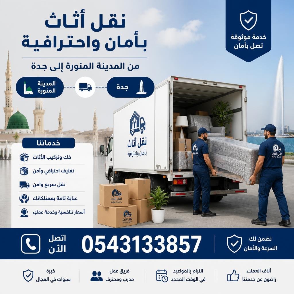 نقل عفش من المدينة إلى جدة 0543133857 | نقل أثاث آمن بين المدن